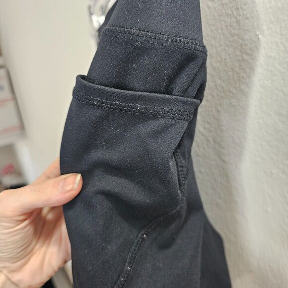 Danskin Black Bike Shorts Side Pockets High Rise Shaping Contour Seams - Picture 5 of 8